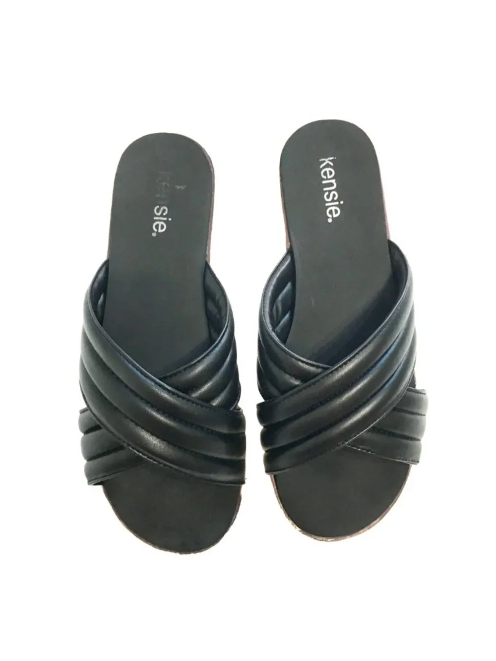 Kensie Black Slide Sandals Women's Size 8-81/2 - Picture 2 of 5
